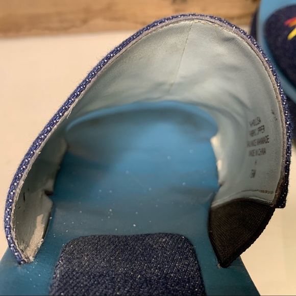 VINTAGE Nine West Y2K Denim Square Toe Embroidered Platform Slides Size 7.5 - Picture 12 of 12